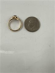 Lady's Diamond Solitaire Ring .07 CT. 14K Yellow Gold 1.8g Size:1.5